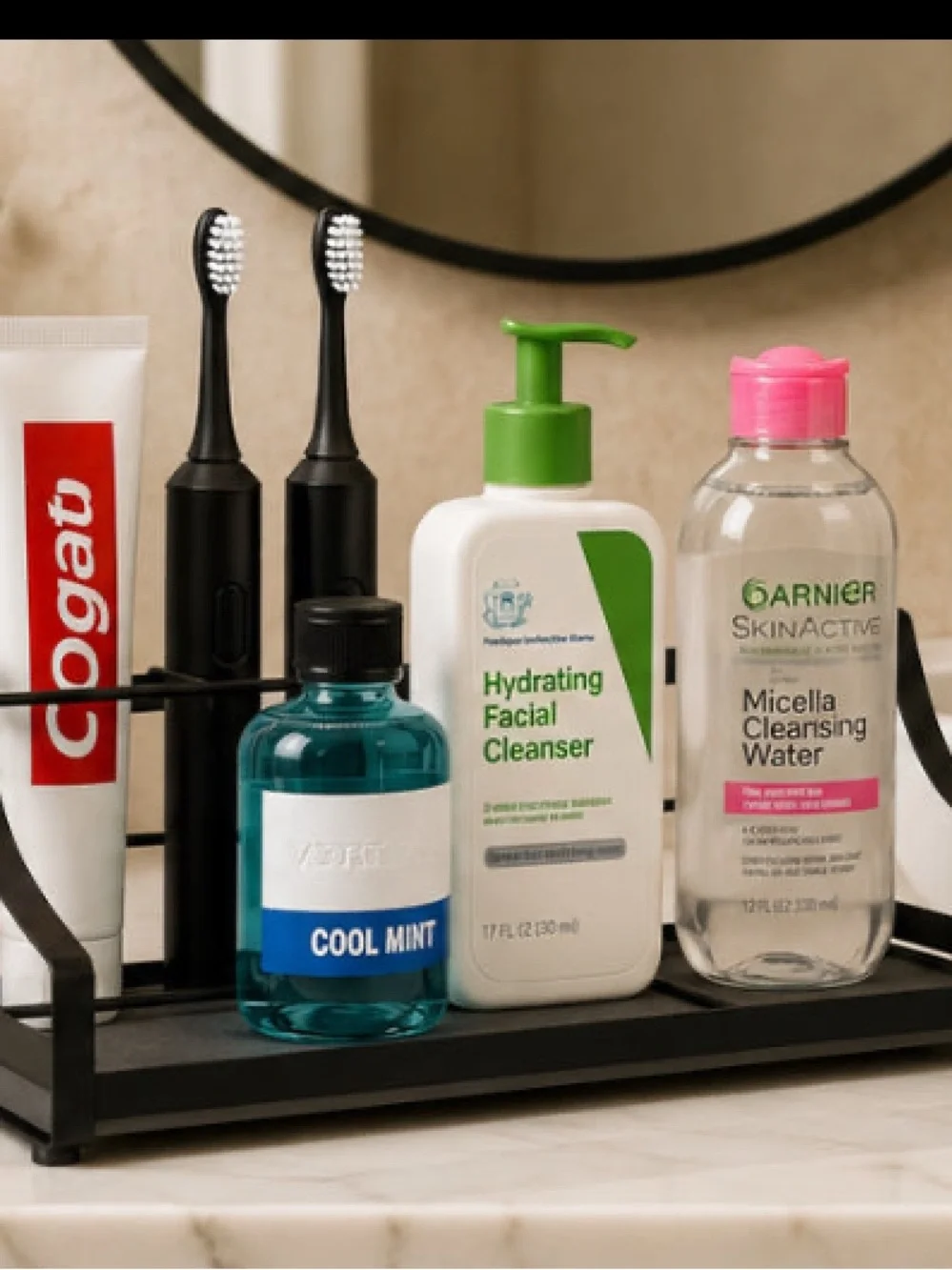 Bathroom Organizer Shelf with Black Finish